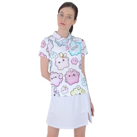 Cute-doodle-cartoon-seamless-pattern Women s Polo Tee by Salman4z