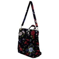 Floral-folk-fashion-ornamental-embroidery-pattern Crossbody Backpack by Salman4z