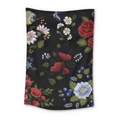 Floral-folk-fashion-ornamental-embroidery-pattern Small Tapestry by Salman4z