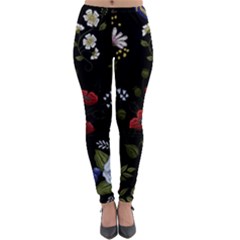 Floral-folk-fashion-ornamental-embroidery-pattern Lightweight Velour Leggings by Salman4z