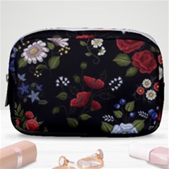 Floral-folk-fashion-ornamental-embroidery-pattern Make Up Pouch (small) by Salman4z