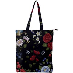 Floral-folk-fashion-ornamental-embroidery-pattern Double Zip Up Tote Bag by Salman4z