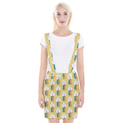 Smile-cloud-rainbow-pattern-yellow Braces Suspender Skirt by Salman4z