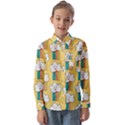 Smile-cloud-rainbow-pattern-yellow Kids  Long Sleeve Shirt View1