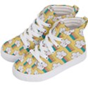 Smile-cloud-rainbow-pattern-yellow Kids  Hi-Top Skate Sneakers View2