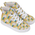 Smile-cloud-rainbow-pattern-yellow Kids  Hi-Top Skate Sneakers View3