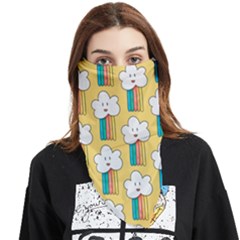 Smile-cloud-rainbow-pattern-yellow Face Covering Bandana (triangle) by Salman4z