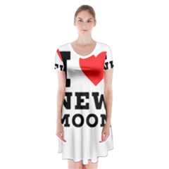 I Love New Moon Short Sleeve V-neck Flare Dress by ilovewhateva