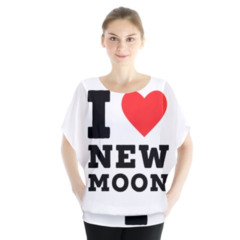 I Love New Moon Batwing Chiffon Blouse by ilovewhateva