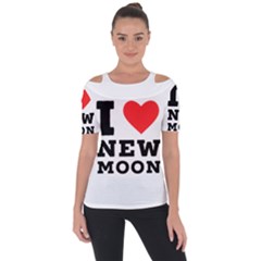 I Love New Moon Shoulder Cut Out Short Sleeve Top by ilovewhateva