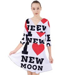 I Love New Moon Quarter Sleeve Front Wrap Dress by ilovewhateva