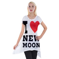 I Love New Moon Short Sleeve Side Drop Tunic by ilovewhateva