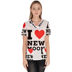 I Love New Moon Women s V-neck Scrub Top by ilovewhateva