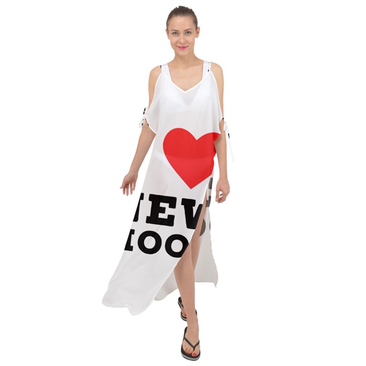 I love new moon Maxi Chiffon Cover Up Dress