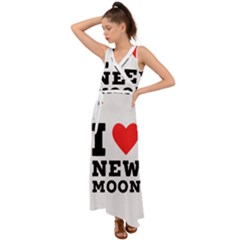 I Love New Moon V-neck Chiffon Maxi Dress by ilovewhateva