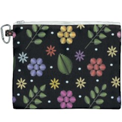 Embroidery-seamless-pattern-with-flowers Canvas Cosmetic Bag (xxxl) by Salman4z