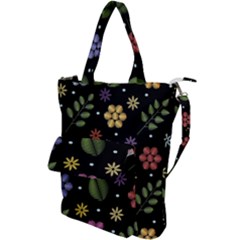 Embroidery-seamless-pattern-with-flowers Shoulder Tote Bag by Salman4z