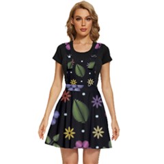 Embroidery-seamless-pattern-with-flowers Apron Dress by Salman4z