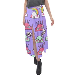 Cloud-seamless-pattern -- Velour Split Maxi Skirt by Salman4z