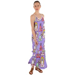 Cloud-seamless-pattern -- Cami Maxi Ruffle Chiffon Dress by Salman4z