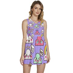 Cloud-seamless-pattern -- Sleeveless High Waist Mini Dress by Salman4z