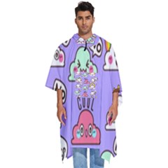 Cloud-seamless-pattern -- Men s Hooded Rain Ponchos by Salman4z