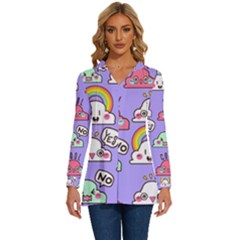 Cloud-seamless-pattern -- Long Sleeve Drawstring Hooded Top by Salman4z