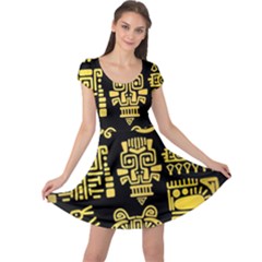 American-golden-ancient-totems Cap Sleeve Dress by Salman4z