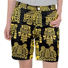 American-golden-ancient-totems Women s Pocket Shorts by Salman4z