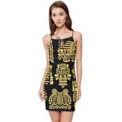 American-golden-ancient-totems Summer Tie Front Dress by Salman4z