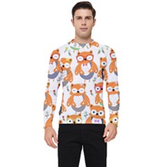 Cute-colorful-owl-cartoon-seamless-pattern Men s Long Sleeve Rash Guard by Salman4z