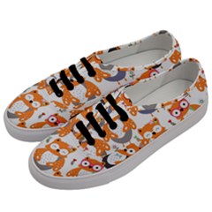 Cute-colorful-owl-cartoon-seamless-pattern Men s Classic Low Top Sneakers by Salman4z