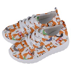 Cute-colorful-owl-cartoon-seamless-pattern Kids  Lightweight Sports Shoes by Salman4z