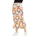 Cute-colorful-owl-cartoon-seamless-pattern Maxi Fishtail Chiffon Skirt View1