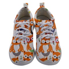 Cute-colorful-owl-cartoon-seamless-pattern Women Athletic Shoes by Salman4z