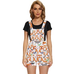 Cute-colorful-owl-cartoon-seamless-pattern Short Overalls by Salman4z