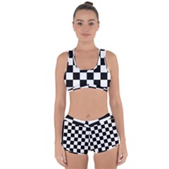 Chess-board-background-design Racerback Boyleg Bikini Set by Salman4z