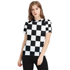 Chess-board-background-design Women s Short Sleeve Rash Guard by Salman4z