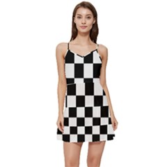 Chess-board-background-design Short Frill Dress by Salman4z