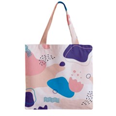 Hand-drawn-abstract-organic-shapes-background Zipper Grocery Tote Bag by Salman4z