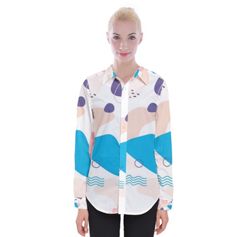 Hand-drawn-abstract-organic-shapes-background Womens Long Sleeve Shirt by Salman4z