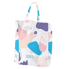 Hand-drawn-abstract-organic-shapes-background Giant Grocery Tote by Salman4z