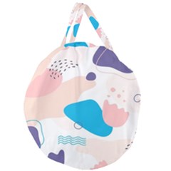 Hand-drawn-abstract-organic-shapes-background Giant Round Zipper Tote by Salman4z