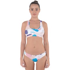 Hand-drawn-abstract-organic-shapes-background Cross Back Hipster Bikini Set by Salman4z