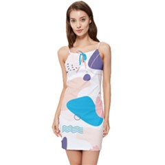 Hand-drawn-abstract-organic-shapes-background Summer Tie Front Dress by Salman4z