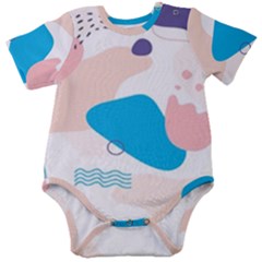 Hand-drawn-abstract-organic-shapes-background Baby Short Sleeve Bodysuit by Salman4z