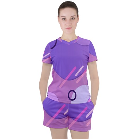 Colorful-abstract-wallpaper-theme Women s Tee And Shorts Set by Salman4z