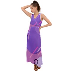 Colorful-abstract-wallpaper-theme V-neck Chiffon Maxi Dress by Salman4z