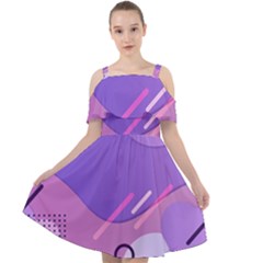 Colorful-abstract-wallpaper-theme Cut Out Shoulders Chiffon Dress by Salman4z