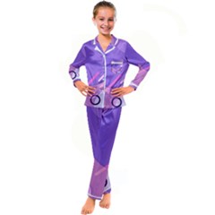 Colorful-abstract-wallpaper-theme Kids  Satin Long Sleeve Pajamas Set by Salman4z